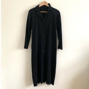 Pleats Please Issey Miyake Long Black Jacket - Small